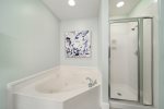 Master Bath Shower and Jetted Tub